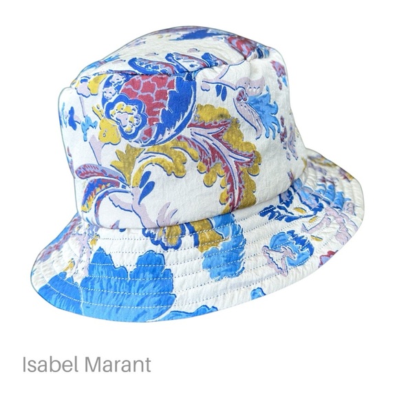 ISABEL MARANT | NWOT | REVERSIBLE HALEY LOGO BUCKET HAT FLORAL | SMALL - Picture 1 of 10